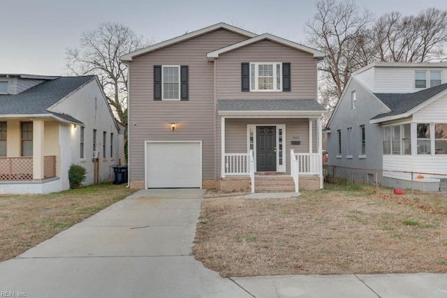 front of property featuring a garage