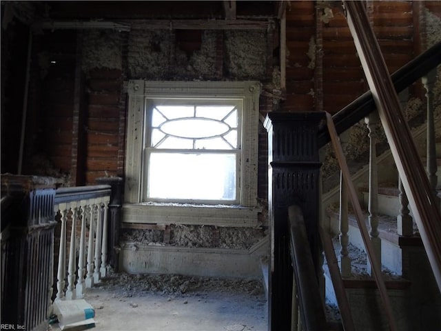 view of unfinished attic