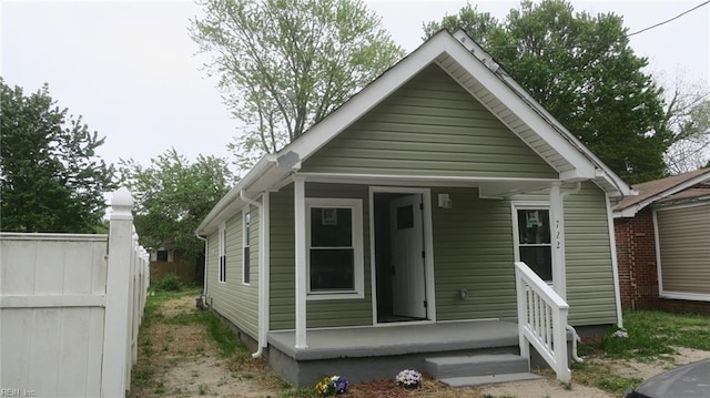 bungalow-style home with covered porch