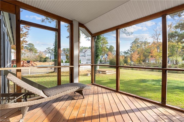 view of unfurnished sunroom