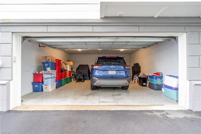 view of garage