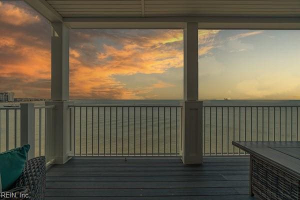 view of deck at dusk