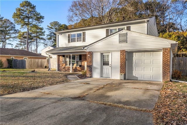 view of property with a garage