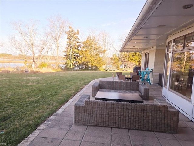 view of patio featuring an outdoor living space