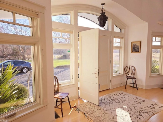 doorway featuring light hardwood / wood-style floors