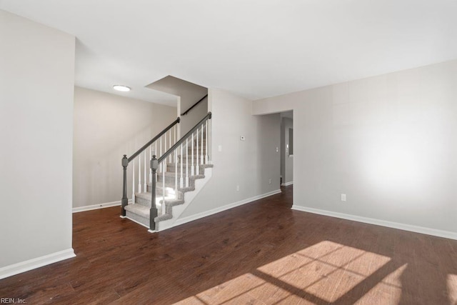 interior space with dark hardwood / wood-style flooring