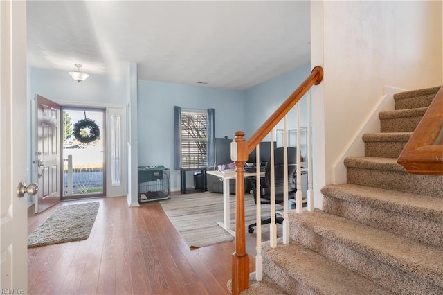 foyer with hardwood / wood-style floors