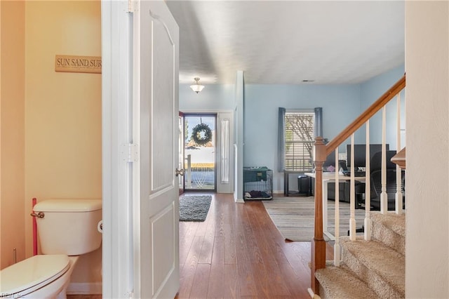 entrance foyer featuring hardwood / wood-style flooring