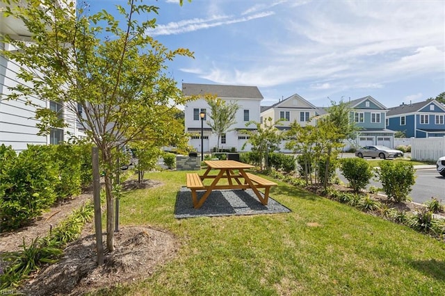 view of home's community featuring a lawn