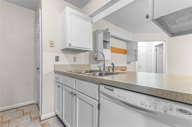 kitchen featuring sink and white dishwasher