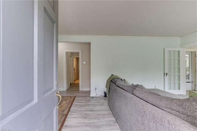 living room with light wood-type flooring