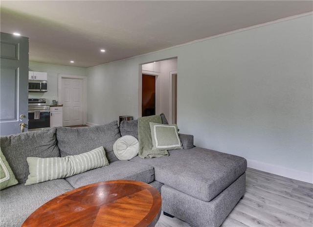 living room featuring light hardwood / wood-style floors