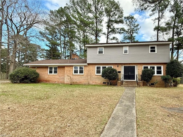 view of front of house with a front lawn