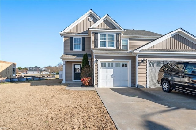 view of front of property featuring a garage