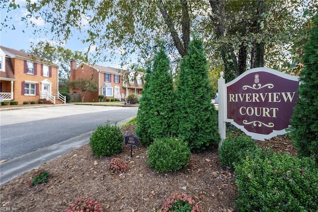 view of community sign