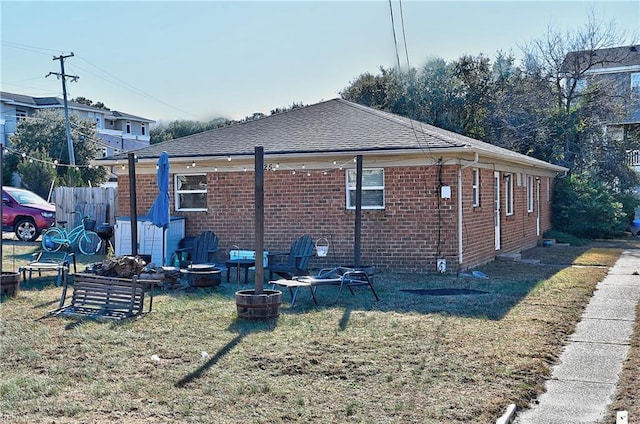 view of home's exterior featuring a yard