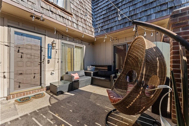 view of patio with an outdoor living space