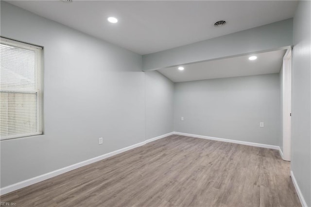 empty room featuring light hardwood / wood-style floors