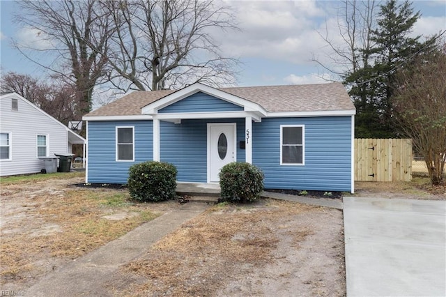 view of bungalow-style home