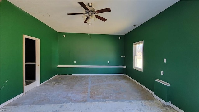 unfurnished room featuring ceiling fan