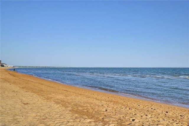 view of water feature with a view of the beach