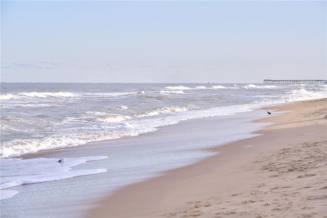 property view of water featuring a view of the beach