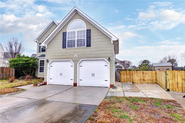 exterior space featuring a garage