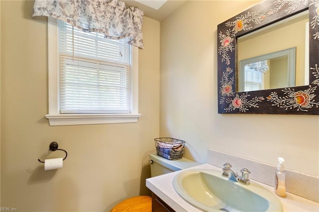 bathroom with vanity and a wealth of natural light