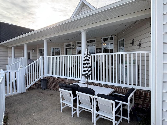 view of patio with covered porch