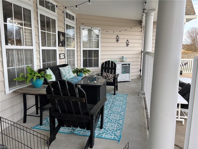 view of patio / terrace with an outdoor living space