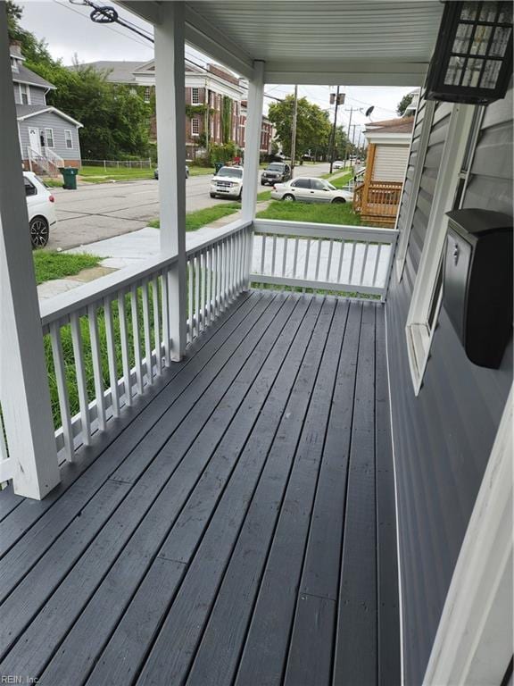 deck featuring a porch