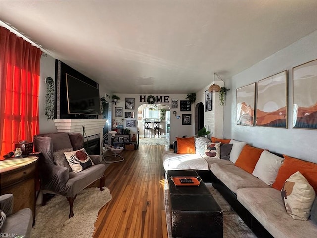 living room featuring hardwood / wood-style flooring