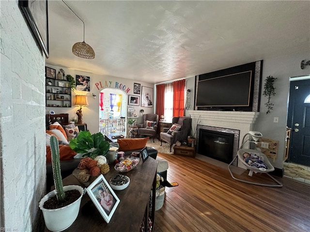 living room featuring wood-type flooring