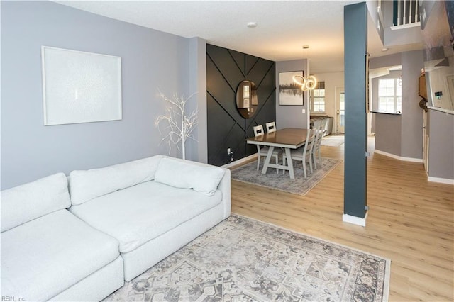 living room with hardwood / wood-style floors