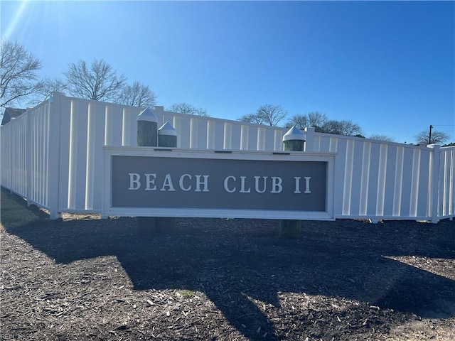 view of community sign