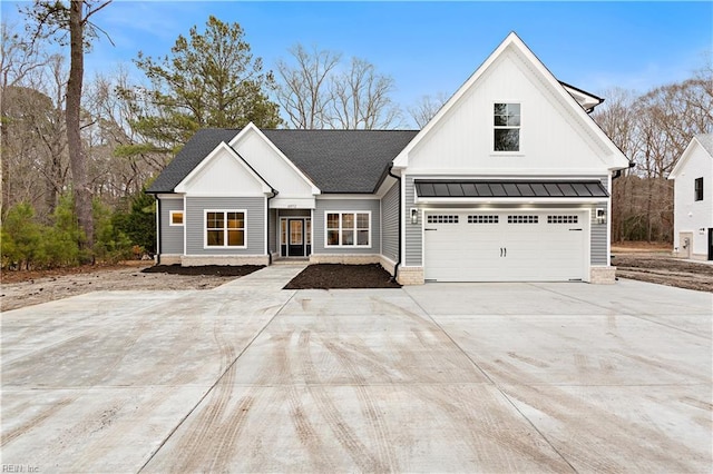 view of modern inspired farmhouse