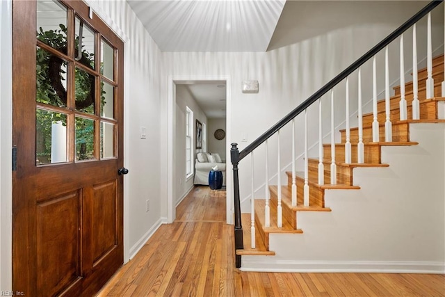 entrance foyer featuring light hardwood / wood-style flooring