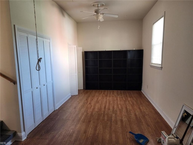 hall featuring dark hardwood / wood-style flooring