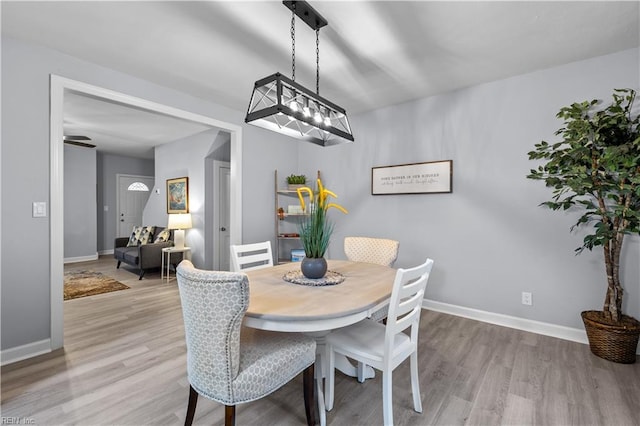 dining area featuring light hardwood / wood-style flooring