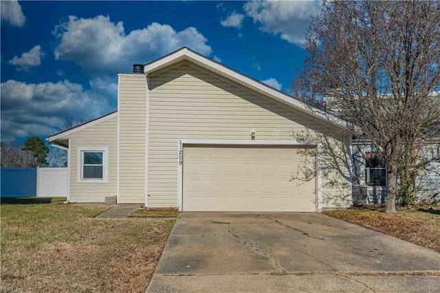 view of property exterior featuring a garage