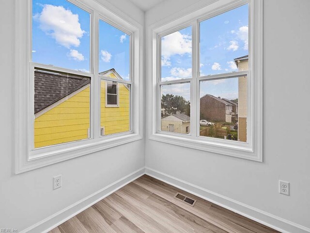 empty room featuring hardwood / wood-style floors