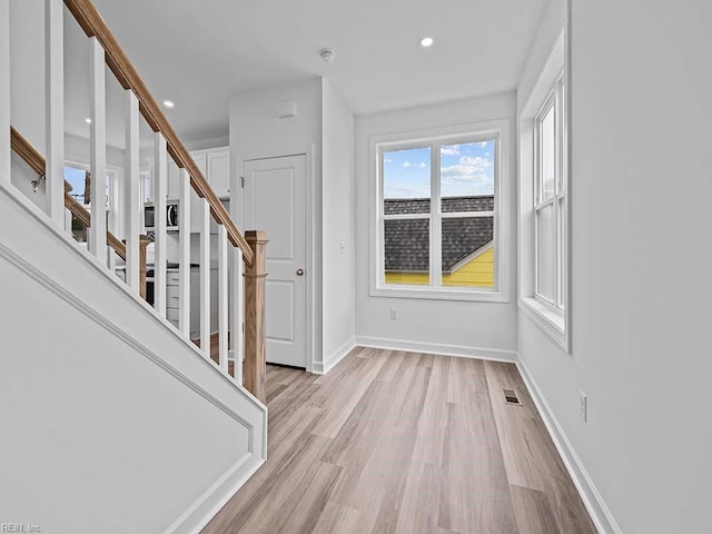 foyer featuring light hardwood / wood-style floors