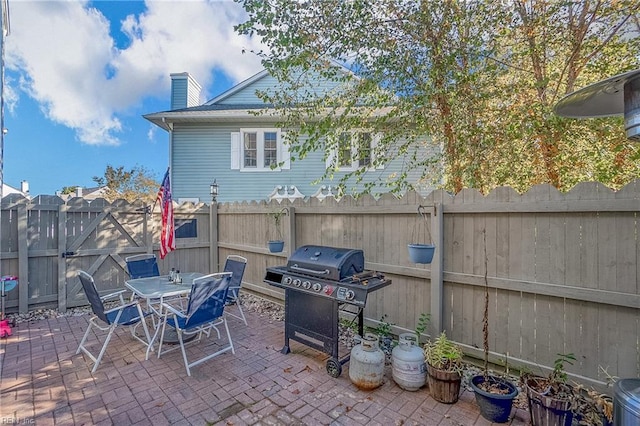 view of patio / terrace with area for grilling