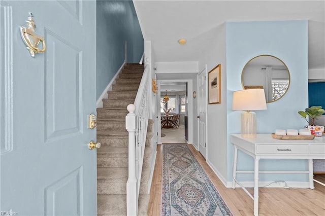 foyer featuring light hardwood / wood-style flooring