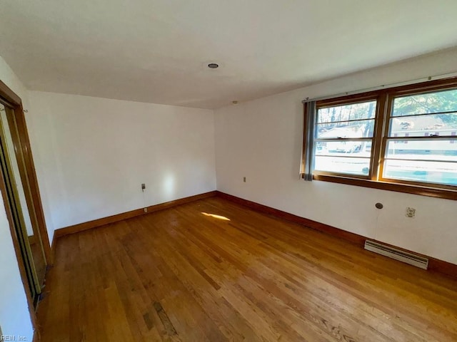 unfurnished room with wood-type flooring