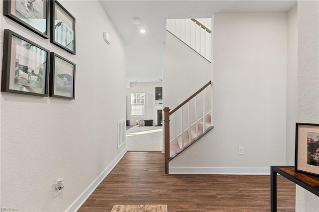 interior space featuring dark hardwood / wood-style floors