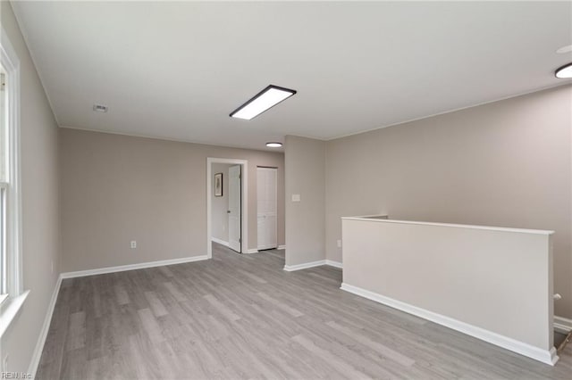 empty room featuring light wood-type flooring