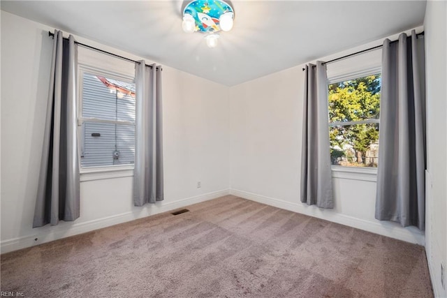 carpeted empty room featuring a wealth of natural light