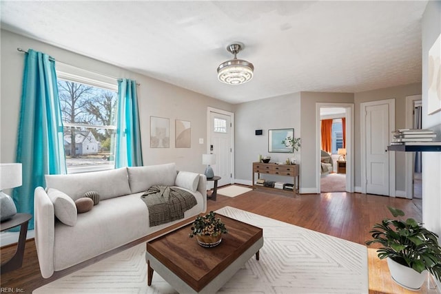 living room featuring light hardwood / wood-style floors