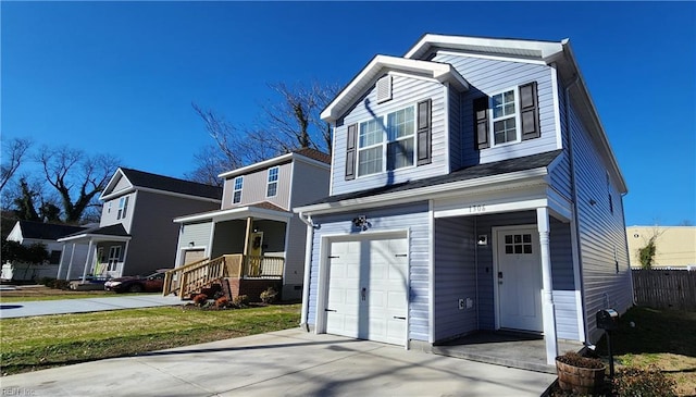 view of front of home with a garage